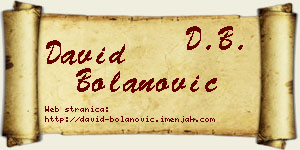 David Bolanović vizit kartica